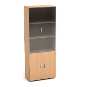 К2-кан(бук10) К2 Канц Шкаф со стеклом (700х350х1830) (ШК31+ДК32х2+ДК35х2+ФС04х2)