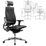 Кресло МЕТТА "Move" B2-10D, 2D-спинка, 3D-подголовник, 4D-подлокотники, экокожа, черное — изображение 2