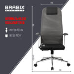 Кресло офисное BRABIX PREMIUM "Ultimate EX-801" хром, плотная двойная сетка Х2, черное/серое, 532918 — арт. SAMSON-532918