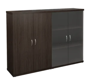 КЭ103 Шкаф низкий (КЭ19*2+КЭ31+КЭ23*2+БСКТ410*2+ФС03*2) (1704*424*1274) — КЭ103.14 — Дуб венге14