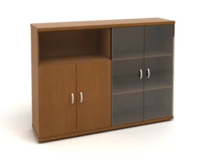 КЭ102 Шкаф низкий (КЭ19*2+КЭ31+КЭ22*2+БСКТ410*2+ФС03*2) (1704*424*1274) — КЭ102.3 — Орех3