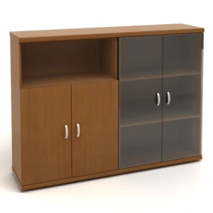 КЭ102 Шкаф низкий (КЭ19*2+КЭ31+КЭ22*2+БСКТ410*2+ФС03*2) (1704*424*1274) — КЭ102.3 — Орех3