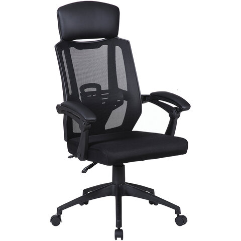 Кресло офисное BRABIX "Nexus ER-401", с подголовником, черное, 531835 Кресло офисное BRABIX "Nexus ER-401", с подголовником, черное, 531835 — изображение 1