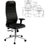 Кресло МЕТТА "ErgoLife" 10 B1-117D, хром, синхромеханизм, 2D-подлокотники, экокожа, черное — изображение 3