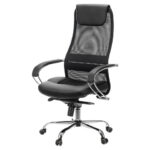 Кресло офисное BRABIX PREMIUM "Stalker EX-609 PRO", хром, мультиблок, ткань-сетка/экокожа, черное, 532416, EX609PRO_532416 — изображение 5