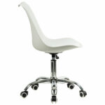 Кресло стул BRABIX "Eames MG-310 CH", хром, пластик белый, экокожа белая, 532923 — арт. SAMSON-532923
