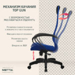 Кресло офисное МЕТТА "SU-B-8" пластик, ткань-сетка, сиденье мягкое, синее — арт. SAMSON-532436