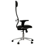Кресло МЕТТА "ErgoLife" 10 B1-117D, хром, синхромеханизм, 2D-подлокотники, экокожа, черное — изображение 5