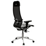 Кресло МЕТТА "ErgoLife" 10 B1-104D, хром, синхромеханизм, 2D-подлокотники, прочная сетка, черное — изображение 6