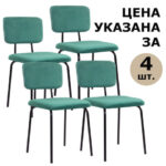 Стулья BRABIX "Dream CF-090", КОМПЛЕКТ 4 шт., черный каркас, ткань зеленая, 533253 — изображение 6