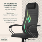 Кресло офисное МЕТТА "SU-B-10" хром, ткань-сетка, сиденье и спинка мягкие, темно-серое — арт. SAMSON-532438