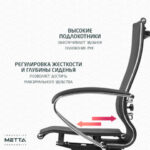 Кресло офисное МЕТТА "К-9" хром, прочная сетка, сиденье и спинка регулируемые, черное — изображение 20