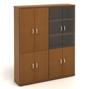 КЭ109 Шкаф высокий (КЭ17*2+КЭ31+КЭ22*4+КЭ23*2+БСКТ410*2+ФС03*2) (1704*424*2066) — КЭ109.3 — Орех3