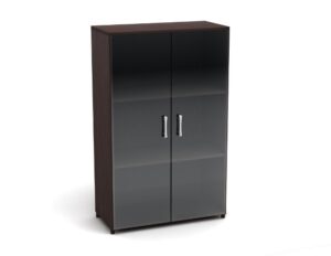 К10-кан(венге16) К10 Канц Шкаф низкий со стеклом (700х350х1126) (ШК39+ДК35х2+ФС01х2)