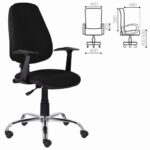 Кресло BRABIX "Comfort MG-322", хром, регулируемая эргономичная спинка, ткань, черное, 532558 — изображение 6