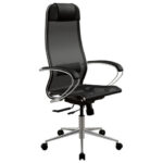 Кресло МЕТТА "ErgoLife" 10 B1-104K, хром, синхромеханизм, прочная сетка, черное