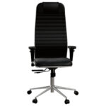 Кресло МЕТТА "ErgoLife" 10 B1-117D, хром, синхромеханизм, 2D-подлокотники, экокожа, черное — изображение 4