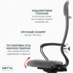 Кресло МЕТТА "ErgoLife" 10 B1-162K, пластик, синхромеханизм, ткань, темно-серое — изображение 10