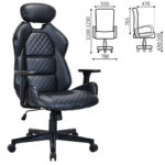 Кресло BRABIX PREMIUM "Tokyo EX-595", регулируемый подголовник, рециклированная кожа, черное, 532975 — изображение 2