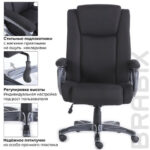 Кресло офисное BRABIX PREMIUM "Solid HD-005", НАГРУЗКА до 180 кг, ткань, черное, 531822 — арт. SAMSON-531822