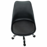 Кресло стул BRABIX "Eames MG-310 CH", хром, пластик черный, экокожа черная, 532925 — изображение 7