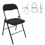 Стул складной BRABIX "Golf CF-007", чёрный каркас, чёрная ткань, гофрокороб, 533025 — изображение 3