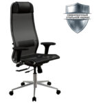 Кресло МЕТТА "ErgoLife" 10 B1-104D, хром, синхромеханизм, 2D-подлокотники, прочная сетка, черное — изображение 2