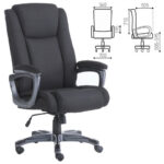 Кресло офисное BRABIX PREMIUM "Solid HD-005", НАГРУЗКА до 180 кг, ткань, черное, 531822 — арт. SAMSON-531822