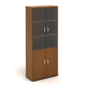 КЭ105 Шкаф высокий (КЭ17+КЭ27+КЭ22*2+БСКТ410*2+ФС03*2) (854*424*2066) — КЭ105.3 — Орех3