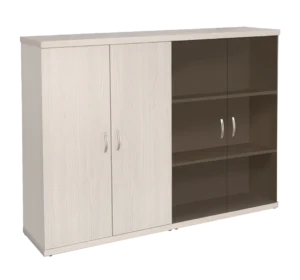 КЭ103 Шкаф низкий (КЭ19*2+КЭ31+КЭ23*2+БСКТ410*2+ФС03*2) (1704*424*1274) — КЭ103.15 — Дуб молочный15
