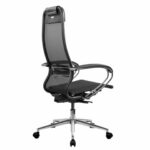 Кресло МЕТТА "ErgoLife" 10 B1-104K, хром, синхромеханизм, прочная сетка, черное — изображение 7