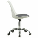 Кресло стул BRABIX "Eames MG-310 CH", хром, пластик белый, ткань серая, 532924 — арт. SAMSON-532924