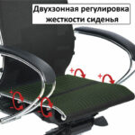 Кресло офисное МЕТТА "К-9" хром, прочная сетка, сиденье и спинка регулируемые, черное — изображение 12