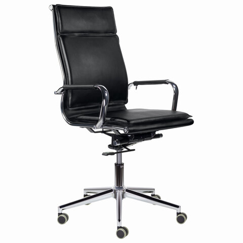 Кресло офисное BRABIX PREMIUM "Kayman EX-532", экокожа, хром, черное, 532543 — арт. SAMSON-532543