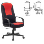 Кресло офисное BRABIX "City EX-512", ткань черная/красная, TW, 531408 — изображение 5