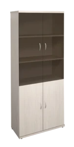 КЭ105 Шкаф высокий (КЭ17+КЭ27+КЭ22*2+БСКТ410*2+ФС03*2) (854*424*2066) — КЭ105.15 — Дуб молочный15