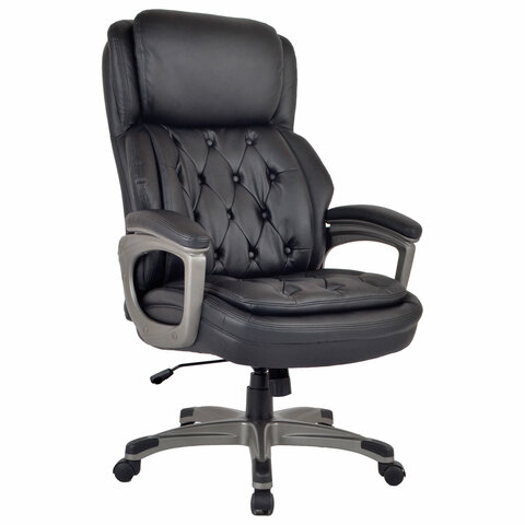 Кресло BRABIX PREMIUM "Regal EX-557", НАГРУЗКА до 150 кг, пружинный блок, экокожа, черный, 532945 Кресло BRABIX PREMIUM "Regal EX-557", НАГРУЗКА до 150 кг, пружинный блок, экокожа, черный, 532945 — изображение 1