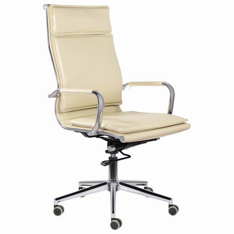 Кресло офисное BRABIX PREMIUM "Kayman EX-532", экокожа, хром, бежевое, 532544 — арт. SAMSON-532544