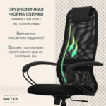 Кресло офисное МЕТТА "SU-B-8" пластик, ткань-сетка, сиденье мягкое, черное — арт. SAMSON-532432