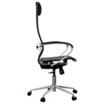 Кресло МЕТТА "ErgoLife" 10 B1-104K, хром, синхромеханизм, прочная сетка, черное — изображение 6