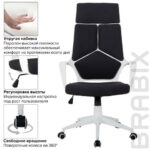 Кресло офисное BRABIX PREMIUM "Prime EX-515", пластик белый, ткань, черное, 531812 — арт. SAMSON-531812