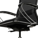 Кресло офисное МЕТТА "ErgoLife" Comfort, хром, сиденье мягкое, ткань-сетка/экокожа, черное — арт. SAMSON-532998