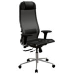 Кресло МЕТТА "ErgoLife" 10 B1-104D, хром, синхромеханизм, 2D-подлокотники, прочная сетка, черное