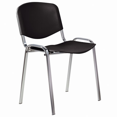 Стул STAFF "Iso Plast CF-009", хром каркас, пластик черный, 532571 Стул STAFF "Iso Plast CF-009", хром каркас, пластик черный, 532571 — изображение 1