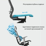 Кресло МЕТТА "Move" B2-10D, 2D-спинка, 3D-подголовник, 4D-подлокотники, экокожа, черное — изображение 12
