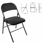 Стул складной BRABIX "Golf Plus CF-003 Комфорт", черный каркас, кожзам черный, 531566 — изображение 3