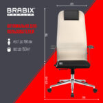 Кресло офисное BRABIX PREMIUM "Ultimate EX-801" хром, плотная двойная сетка Х2, черное/бежевое, 532919 — изображение 22