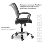 Кресло BRABIX "Wings MG-304", пластик черный, хром, сетка, черное, 532016 — арт. SAMSON-532016