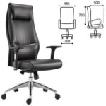 Кресло офисное BRABIX PREMIUM "Blues EX-751", синхромеханизм, алюминий, экокожа, черное, 532486 — арт. SAMSON-532486