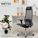 Кресло МЕТТА "ErgoLife" 10 B1-104D, хром, синхромеханизм, 2D-подлокотники, прочная сетка, черное — изображение 17